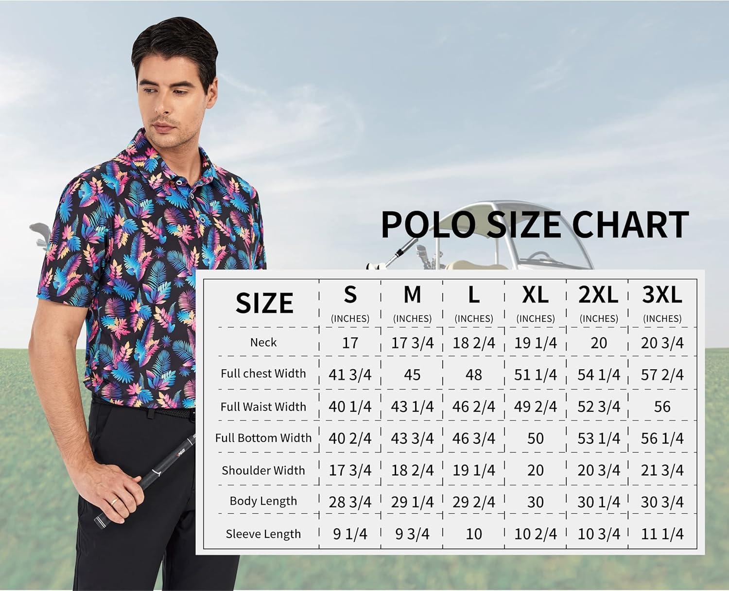 imageSAMERM Golf Shirts for Men Super Stretch Jacquard Dry Fit Golf Polo Moisture Wicking Short Sleeve Polo Shirts for MenBlack