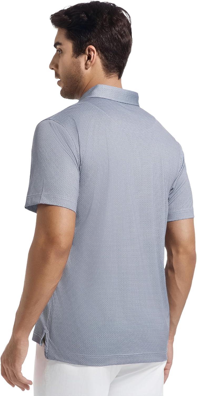 imageSAMERM Mens Golf Shirts Short Sleeve Dry Fit Performance Moisture Wicking Print Sport Polo Shirts for Men CasualBlack Dots Golf Shirt