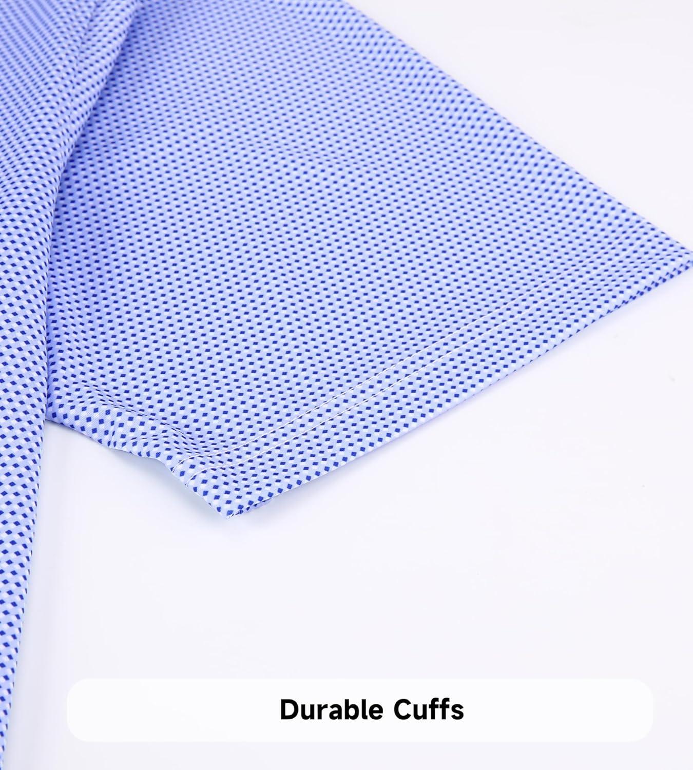 imageSAMERM Mens Golf Shirts Short Sleeve Dry Fit Performance Moisture Wicking Print Sport Polo Shirts for Men CasualBlue White Square Golf Shirt