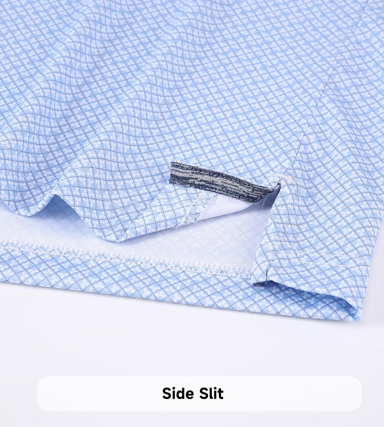 imageSAMERM Mens Golf Shirts Short Sleeve Dry Fit Performance Moisture Wicking Print Sport Polo Shirts for Men CasualWhite Clover Golf Shirt