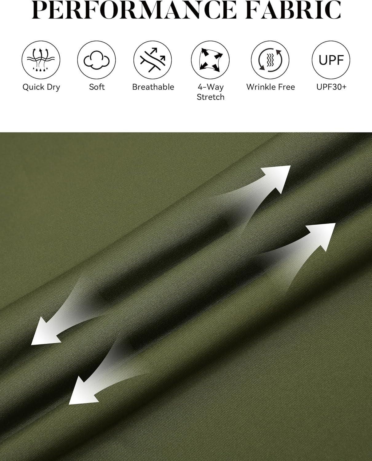 imageSAMERM Mens Long Sleeve Golf Shirts Casual Polo Shirts for Men Performance Collar Shirts Workwear OfficeMens Polo Olive Green
