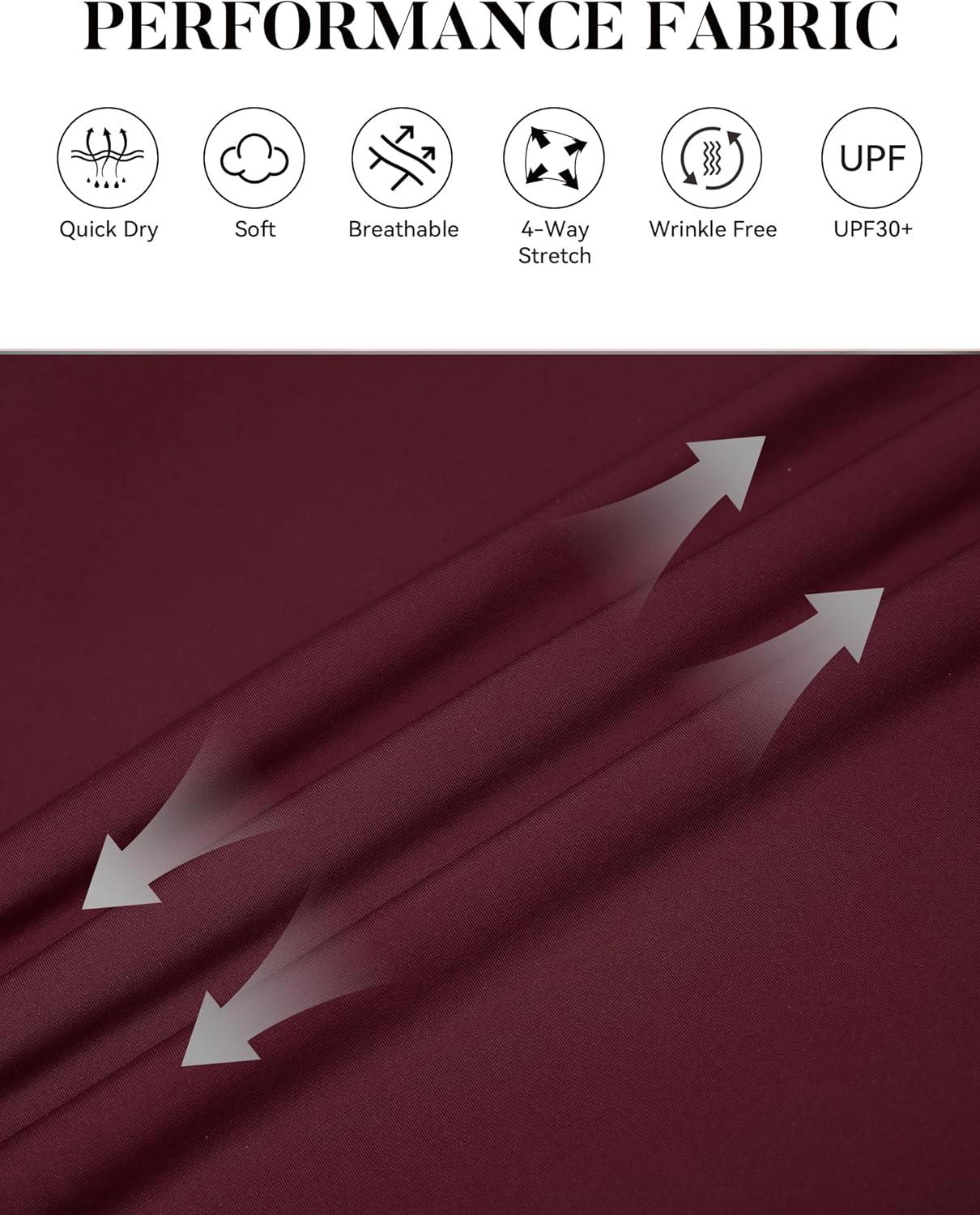 imageSAMERM Mens Long Sleeve Golf Shirts Casual Polo Shirts for Men Performance Collar Shirts Workwear OfficeMens Polo Wine Red