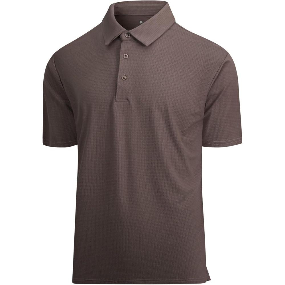 imageSAMERM Golf Shirts for Men Dry Fit Short Sleeve Mens Golf Shirt Performance Moisture Wicking Polo Shirts for Men128khaki Golf Polo