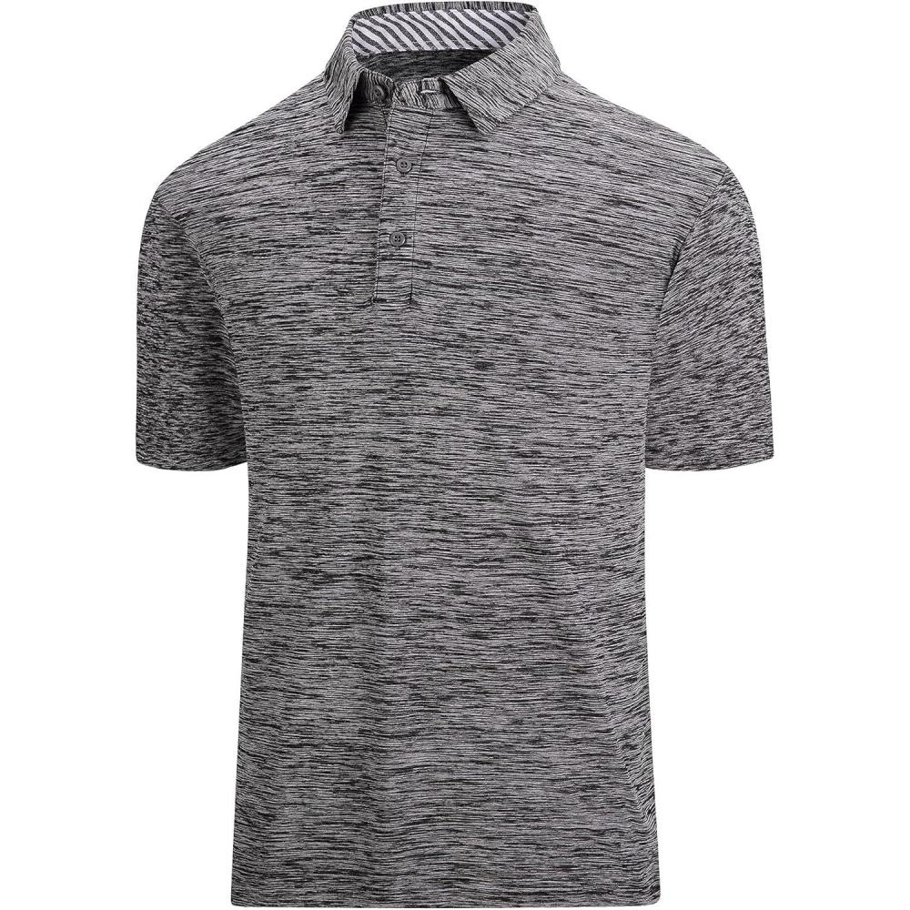 imageSAMERM Golf Shirts for Men Dry Fit Short Sleeve Mens Golf Shirt Performance Moisture Wicking Polo Shirts for MenBlack18