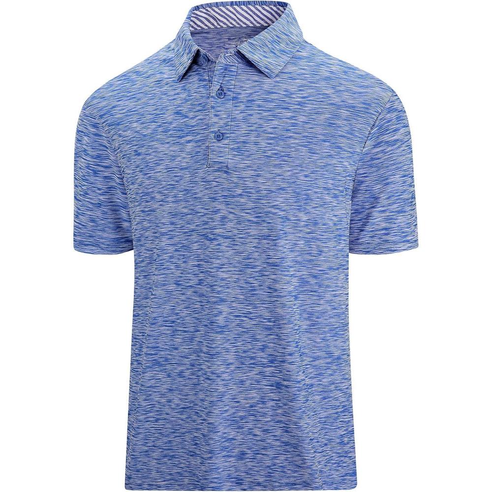 imageSAMERM Golf Shirts for Men Dry Fit Short Sleeve Mens Golf Shirt Performance Moisture Wicking Polo Shirts for MenBlue13