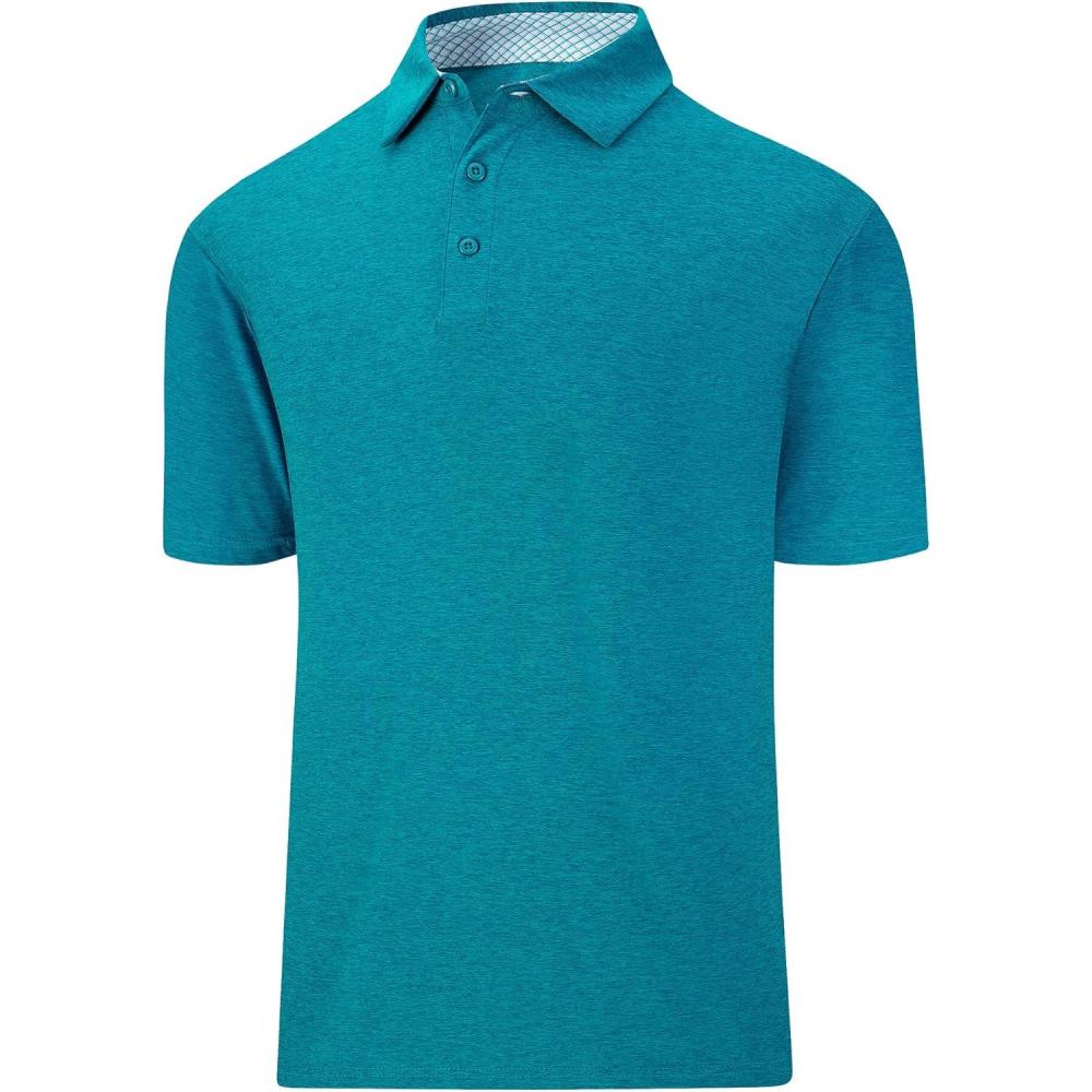 imageSAMERM Golf Shirts for Men Dry Fit Short Sleeve Mens Golf Shirt Performance Moisture Wicking Polo Shirts for MenBlue2
