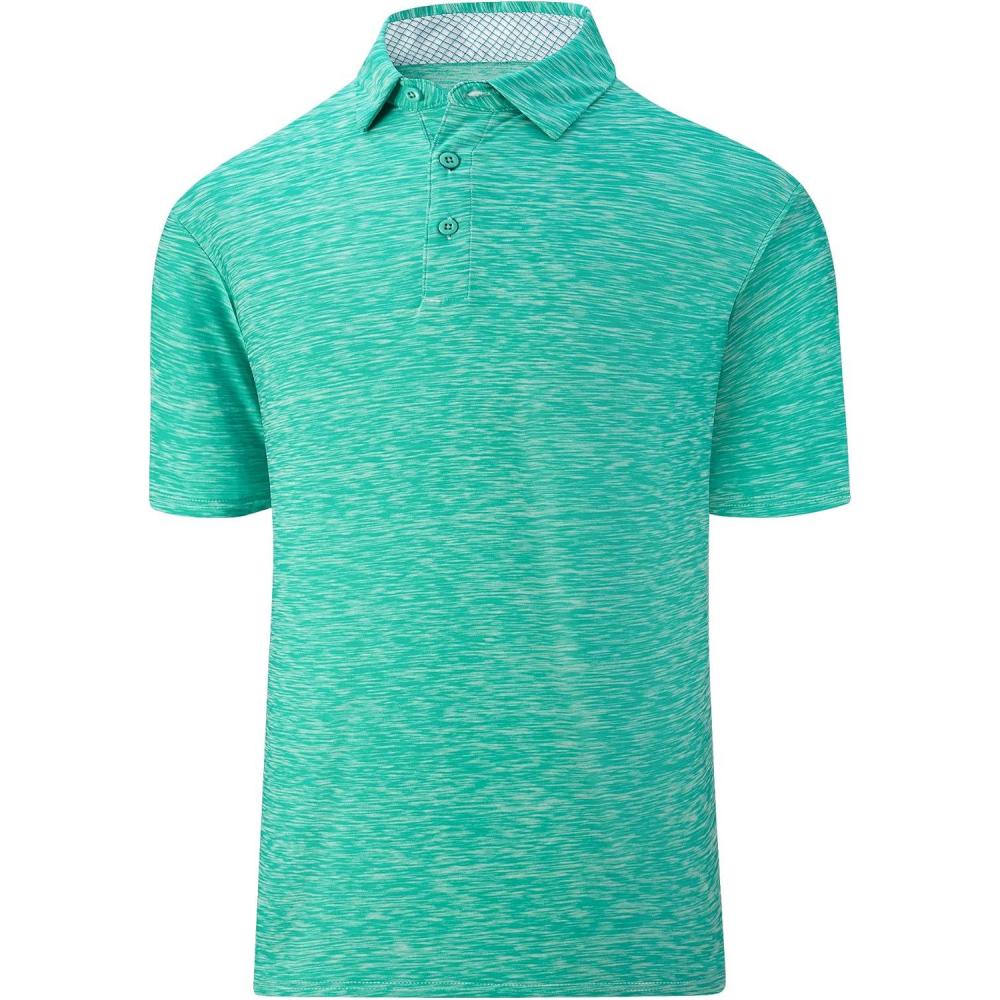 imageSAMERM Golf Shirts for Men Dry Fit Short Sleeve Mens Golf Shirt Performance Moisture Wicking Polo Shirts for MenGreen