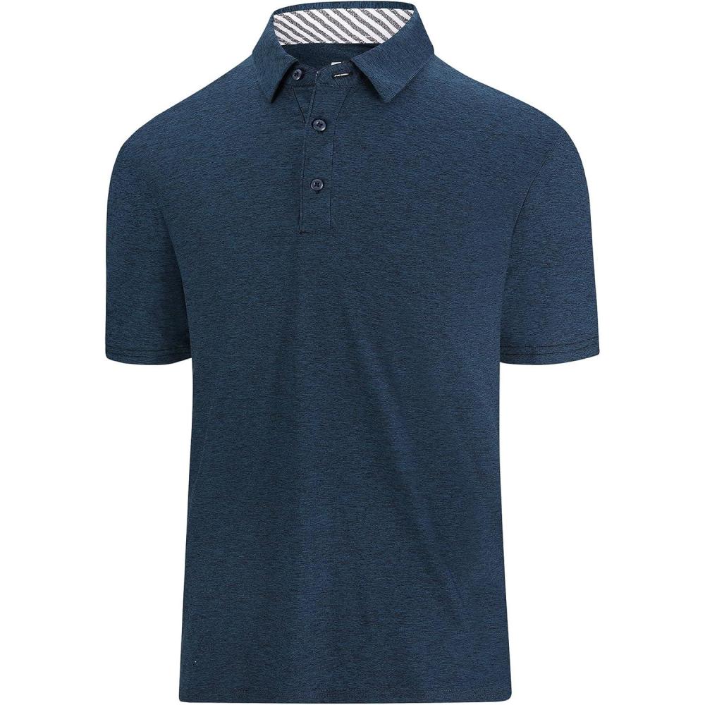 imageSAMERM Golf Shirts for Men Dry Fit Short Sleeve Mens Golf Shirt Performance Moisture Wicking Polo Shirts for MenNavy7