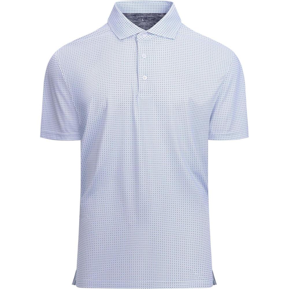 imageSAMERM Mens Golf Shirts Short Sleeve Dry Fit Performance Moisture Wicking Print Sport Polo Shirts for Men CasualBlack Blue Square Golf Shirt