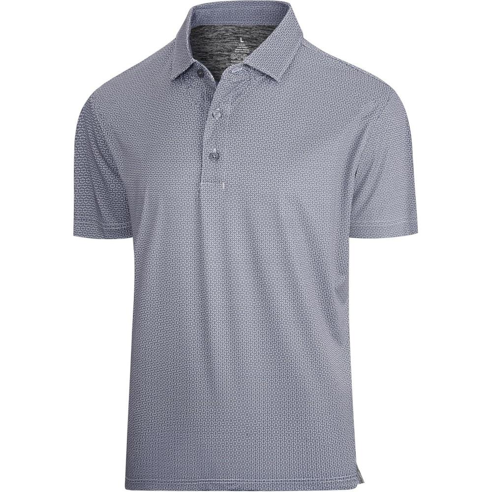 imageSAMERM Mens Golf Shirts Short Sleeve Dry Fit Performance Moisture Wicking Print Sport Polo Shirts for Men CasualBlack Dots Golf Shirt