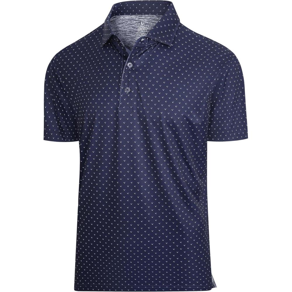 imageSAMERM Mens Golf Shirts Short Sleeve Dry Fit Performance Moisture Wicking Print Sport Polo Shirts for Men CasualNavy Sail Golf Shirt