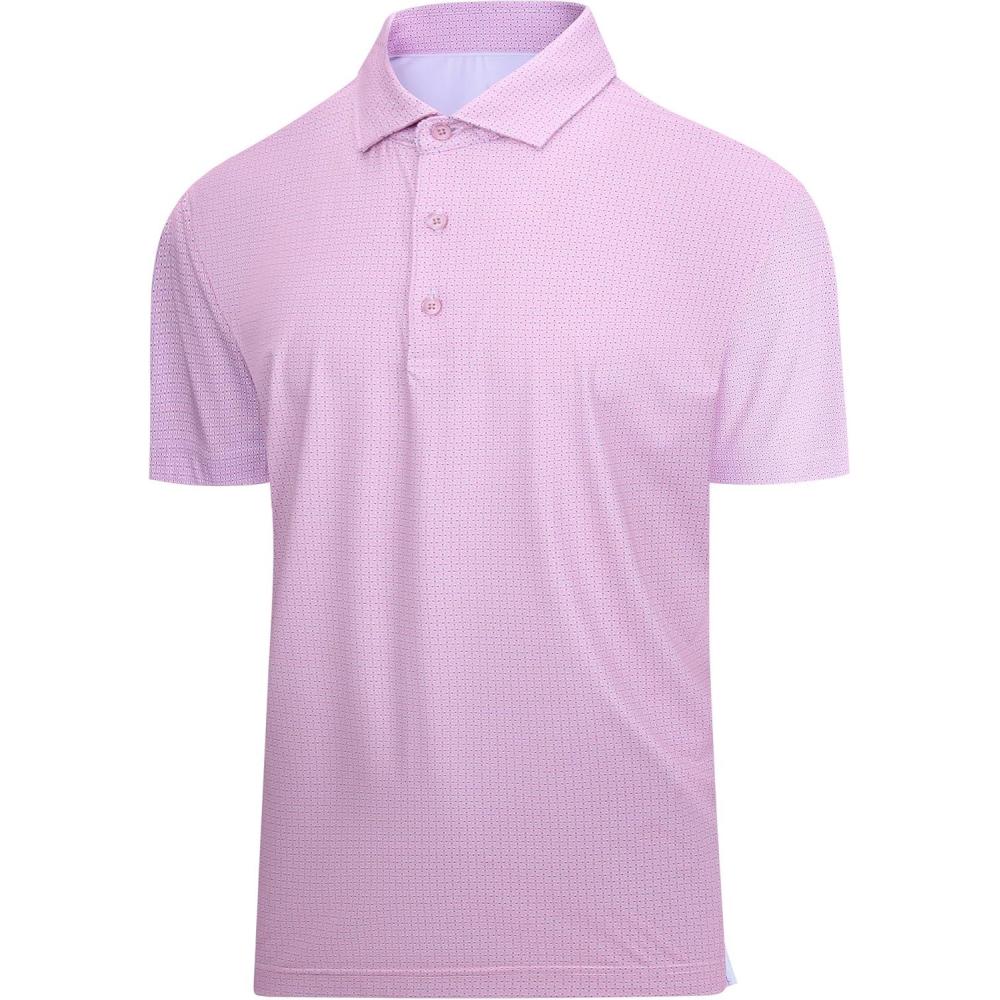 imageSAMERM Mens Golf Shirts Short Sleeve Dry Fit Performance Moisture Wicking Print Sport Polo Shirts for Men CasualPink Dots Golf Shirt