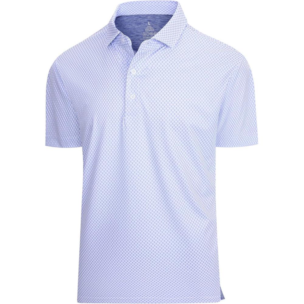 imageSAMERM Mens Golf Shirts Short Sleeve Dry Fit Performance Moisture Wicking Print Sport Polo Shirts for Men CasualWhite Circle Golf Shirt