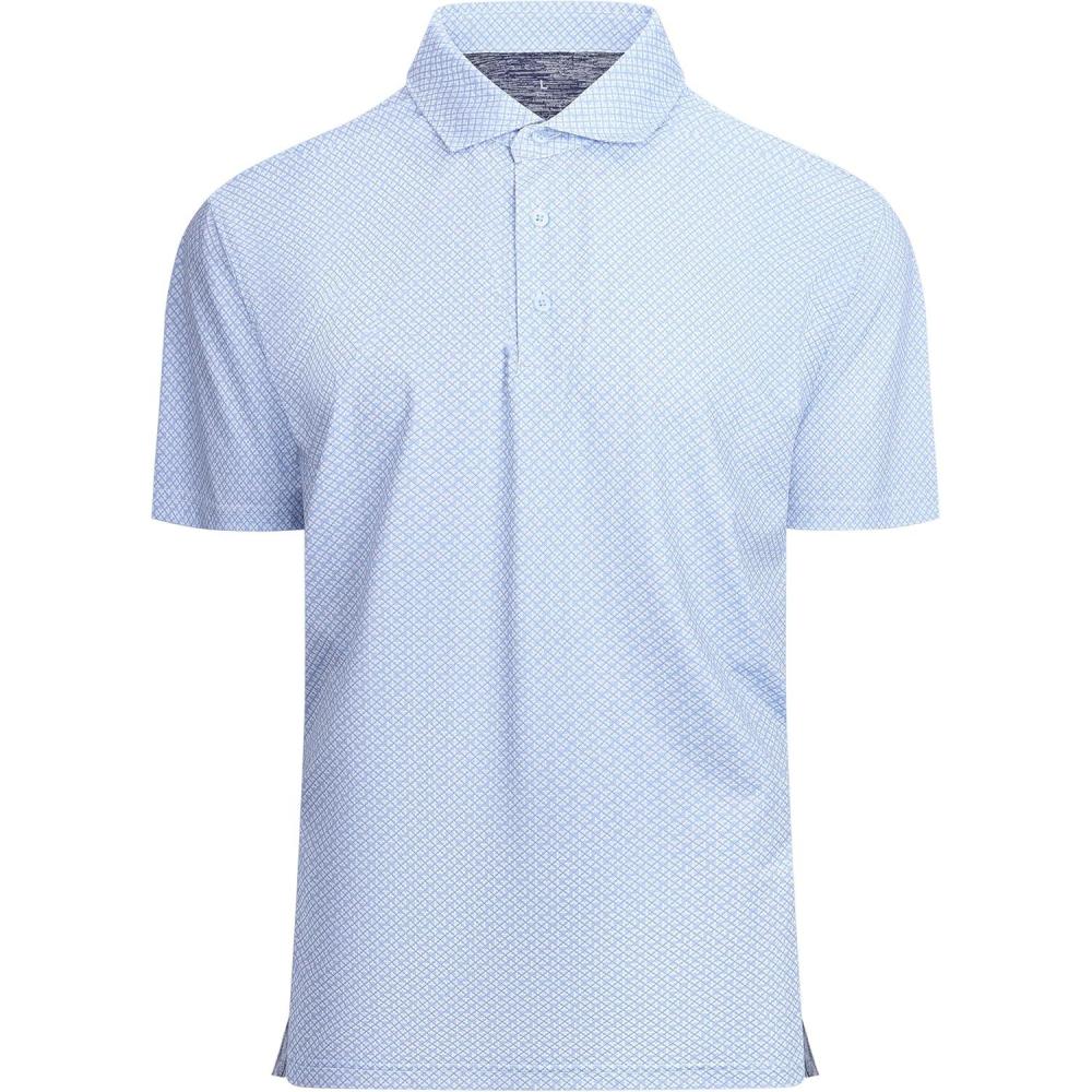 imageSAMERM Mens Golf Shirts Short Sleeve Dry Fit Performance Moisture Wicking Print Sport Polo Shirts for Men CasualWhite Clover Golf Shirt