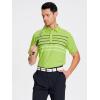 SAMERM Golf Shirts for Men Dry Fit Short Sleeve Mens Golf Shirt Performance Moisture Wicking Polo Shirts for Men(87-stripepolo-grassgreen)