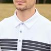 SAMERM Golf Shirts for Men Dry Fit Short Sleeve Mens Golf Shirt Performance Moisture Wicking Polo Shirts for Men(87-stripepolo-white)