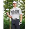 SAMERM Golf Shirts for Men Dry Fit Short Sleeve Mens Golf Shirt Performance Moisture Wicking Polo Shirts for Men(87-stripepolo-white)