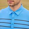SAMERM Golf Shirts for Men Dry Fit Short Sleeve Mens Golf Shirt Performance Moisture Wicking Polo Shirts for Men(Blue Stripe Polo)