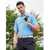 SAMERM Golf Shirts for Men Dry Fit Short Sleeve Mens Golf Shirt Performance Moisture Wicking Polo Shirts for Men(Blue Stripe Polo)