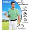 SAMERM Golf Shirts for Men Dry Fit Short Sleeve Mens Golf Shirt Performance Moisture Wicking Polo Shirts for Men(Green Solid Polo Shirt)