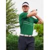 SAMERM Golf Shirts for Men Dry Fit Short Sleeve Mens Golf Shirt Performance Moisture Wicking Polo Shirts for Men(Green Stripe Polo)