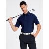 SAMERM Golf Shirts for Men Dry Fit Short Sleeve Mens Golf Shirt Performance Moisture Wicking Polo Shirts for Men(Navy Stripe Polo)