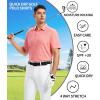 SAMERM Golf Shirts for Men Dry Fit Short Sleeve Mens Golf Shirt Performance Moisture Wicking Polo Shirts for Men(Pink Solid Polo Shirt)