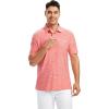 SAMERM Golf Shirts for Men Dry Fit Short Sleeve Mens Golf Shirt Performance Moisture Wicking Polo Shirts for Men(Pink Solid Polo Shirt)
