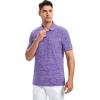 SAMERM Golf Shirts for Men Dry Fit Short Sleeve Mens Golf Shirt Performance Moisture Wicking Polo Shirts for Men(Purple Solid Polo Shirt)