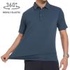 SAMERM Golf Shirts for Men Dry Fit Short Sleeve Mens Golf Shirt Performance Moisture Wicking Polo Shirts for Men(Solid Navy)