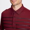 SAMERM Golf Shirts for Men Dry Fit Short Sleeve Mens Golf Shirt Performance Moisture Wicking Polo Shirts for Men(Wine Stripe Polo)