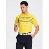 SAMERM Golf Shirts for Men Dry Fit Short Sleeve Mens Golf Shirt Striped Performance Moisture Wicking Polo Shirts for Men,Yellow L