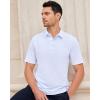 SAMERM Golf Shirts for Men High-Elastic Dry Fit Short Sleeve Seamless Moisture Wicking Cooling Feel Solid Mens Polo Shirt,White XL