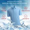 SAMERM Golf Shirts for Men Super Stretch Jacquard Dry Fit Golf Polo Moisture Wicking Short Sleeve Polo Shirts for Men(Aqua Golf Shirt)