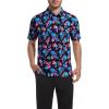 SAMERM Golf Shirts for Men Super Stretch Jacquard Dry Fit Golf Polo Moisture Wicking Short Sleeve Polo Shirts for Men(Black)