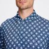 SAMERM Golf Shirts for Men Super Stretch Jacquard Dry Fit Golf Polo Moisture Wicking Short Sleeve Polo Shirts for Men(Black Block Polo)