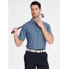 SAMERM Golf Shirts for Men Super Stretch Jacquard Dry Fit Golf Polo Moisture Wicking Short Sleeve Polo Shirts for Men(Black Block Polo)