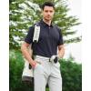 SAMERM Golf Shirts for Men Super Stretch Jacquard Dry Fit Golf Polo Moisture Wicking Short Sleeve Polo Shirts for Men(Black Jacquard Golf Polo)