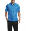 SAMERM Golf Shirts for Men Super Stretch Jacquard Dry Fit Golf Polo Moisture Wicking Short Sleeve Polo Shirts for Men(Blue)
