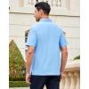 SAMERM Golf Shirts for Men Super Stretch Jacquard Dry Fit Golf Polo Moisture Wicking Short Sleeve Polo Shirts for Men(Blue Seamless Polo)