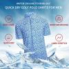 SAMERM Golf Shirts for Men Super Stretch Jacquard Dry Fit Golf Polo Moisture Wicking Short Sleeve Polo Shirts for Men(Blue Whitegolf)