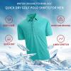 SAMERM Golf Shirts for Men Super Stretch Jacquard Dry Fit Golf Polo Moisture Wicking Short Sleeve Polo Shirts for Men(Green)