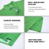 SAMERM Golf Shirts for Men Super Stretch Jacquard Dry Fit Golf Polo Moisture Wicking Short Sleeve Polo Shirts for Men(Green Golf Club Shirt)