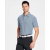 SAMERM Golf Shirts for Men Super Stretch Jacquard Dry Fit Golf Polo Moisture Wicking Short Sleeve Polo Shirts for Men(Grey Jacquard Golf Polo)