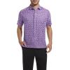 SAMERM Golf Shirts for Men Super Stretch Jacquard Dry Fit Golf Polo Moisture Wicking Short Sleeve Polo Shirts for Men(Lilac Golf Shirt)