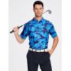 SAMERM Golf Shirts for Men Super Stretch Jacquard Dry Fit Golf Polo Moisture Wicking Short Sleeve Polo Shirts for Men(Navy Camouflage Polo)