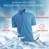 SAMERM Golf Shirts for Men Super Stretch Jacquard Dry Fit Golf Polo Moisture Wicking Short Sleeve Polo Shirts for Men(Navy Golf Shirt)