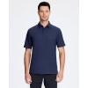 SAMERM Golf Shirts for Men Super Stretch Jacquard Dry Fit Golf Polo Moisture Wicking Short Sleeve Polo Shirts for Men(Navy Seamless Polo)