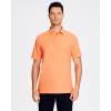 SAMERM Golf Shirts for Men Super Stretch Jacquard Dry Fit Golf Polo Moisture Wicking Short Sleeve Polo Shirts for Men(Orange Seamless Polo)