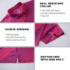 SAMERM Golf Shirts for Men Super Stretch Jacquard Dry Fit Golf Polo Moisture Wicking Short Sleeve Polo Shirts for Men(Pink)